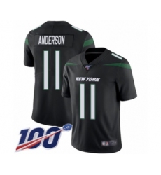 Men's New York Jets #11 Robby Anderson Black Alternate Vapor Untouchable Limited Player 100th Season Football Jersey