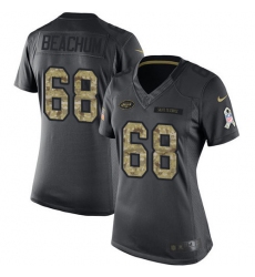 Women's Nike New York Jets #68 Kelvin Beachum Limited Black 2016 Salute to Service NFL Jersey