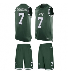Men's Nike New York Jets #7 Chandler Catanzaro Limited Green Tank Top Suit NFL Jersey