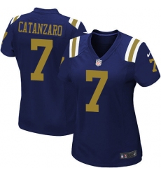 Women's Nike New York Jets #7 Chandler Catanzaro Elite Navy Blue Alternate NFL Jersey
