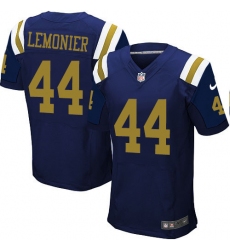 Men's Nike New York Jets #44 Corey Lemonier Elite Navy Blue Alternate NFL Jersey