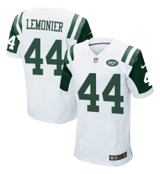 Men's Nike New York Jets #44 Corey Lemonier Elite White NFL Jersey