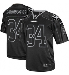 Men's Nike Oakland Raiders #34 Bo Jackson Elite Lights Out Black NFL Jersey