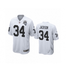 Men's Oakland Raiders #34 Bo Jackson White 2020 Inaugural Season Game Jersey