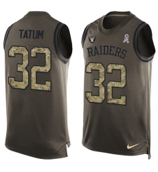 Men's Nike Oakland Raiders #32 Jack Tatum Limited Green Salute to Service Tank Top NFL Jersey