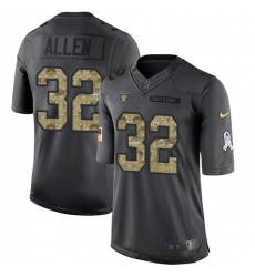 Men's Nike Oakland Raiders #32 Marcus Allen Limited Black 2016 Salute to Service NFL Jersey
