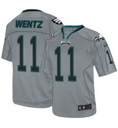 Men's Nike Philadelphia Eagles #11 Carson Wentz Elite Lights Out Grey NFL Jersey