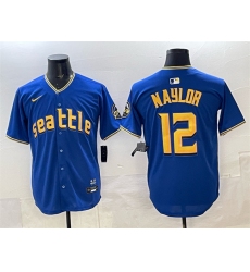 Men's Seattle Mariners #12 Josh Naylor Royal 2025 Limited Stitched jersey