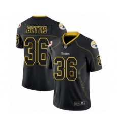 Men's Pittsburgh Steelers #36 Jerome Bettis Limited Lights Out Black Rush Football Jersey