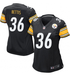 Women's Nike Pittsburgh Steelers #36 Jerome Bettis Game Black Team Color NFL Jersey