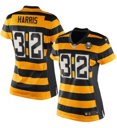 Women's Nike Pittsburgh Steelers #32 Franco Harris Elite Yellow/Black Alternate 80TH Anniversary Throwback NFL Jersey