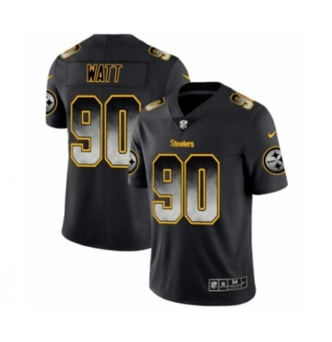 Men Pittsburgh Steelers #90 T.J. Watt Black Smoke Fashion Limited Jersey