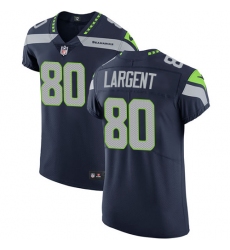 Men's Nike Seattle Seahawks #80 Steve Largent Steel Blue Team Color Vapor Untouchable Elite Player NFL Jersey