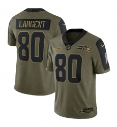 Men's Seattle Seahawks #80 Steve Largent Nike Olive 2021 Salute To Service Retired Player Limited Jersey Men's Seattle Seahawks #80 Steve Largent Nike Olive 2021 Salute To Service Retired Player Limited Jersey