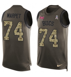 Men's Nike Tampa Bay Buccaneers #74 Ali Marpet Limited Green Salute to Service Tank Top NFL Jersey