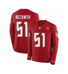 Men's Nike Tampa Bay Buccaneers #51 Kendell Beckwith Limited Red Therma Long Sleeve NFL Jersey