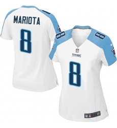 Women's Nike Tennessee Titans #8 Marcus Mariota Game White NFL Jersey