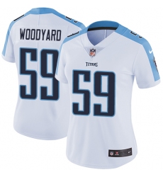 Women's Nike Tennessee Titans #59 Wesley Woodyard Elite White NFL Jersey