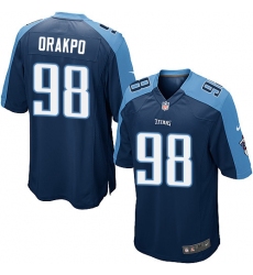 Men's Nike Tennessee Titans #98 Brian Orakpo Game Navy Blue Alternate NFL Jersey