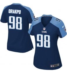 Women's Nike Tennessee Titans #98 Brian Orakpo Game Navy Blue Alternate NFL Jersey