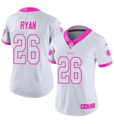 Women's Nike Tennessee Titans #26 Logan Ryan Limited White/Pink Rush Fashion NFL Jersey