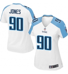 Women's Nike Tennessee Titans #90 DaQuan Jones Game White NFL Jersey