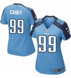 Women's Nike Tennessee Titans #99 Jurrell Casey Game Light Blue Team Color NFL Jersey