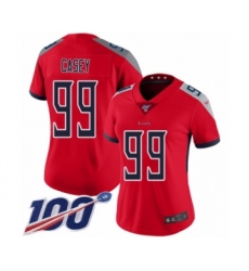 Women's Tennessee Titans #99 Jurrell Casey Limited Red Inverted Legend 100th Season Football Jersey