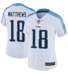 Women's Nike Tennessee Titans #18 Rishard Matthews Elite White NFL Jersey