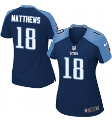Women's Nike Tennessee Titans #18 Rishard Matthews Game Navy Blue Alternate NFL Jersey