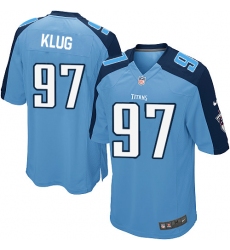 Men's Nike Tennessee Titans #97 Karl Klug Game Light Blue Team Color NFL Jersey
