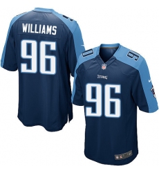 Men's Nike Tennessee Titans #96 Sylvester Williams Game Navy Blue Alternate NFL Jersey