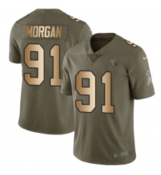 Men's Nike Tennessee Titans #91 Derrick Morgan Limited Olive/Gold 2017 Salute to Service NFL Jersey