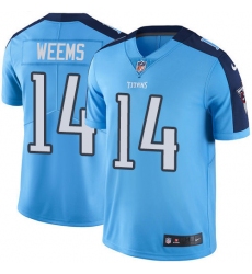 Youth Nike Tennessee Titans #14 Eric Weems Elite Light Blue Team Color NFL Jersey
