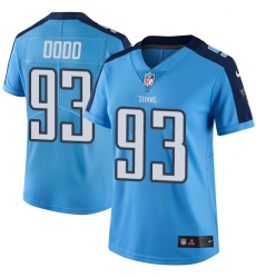 Women's Nike Tennessee Titans #93 Kevin Dodd Elite Light Blue Team Color NFL Jersey