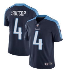 Men's Nike Tennessee Titans #4 Ryan Succop Navy Blue Alternate Vapor Untouchable Limited Player NFL Jersey