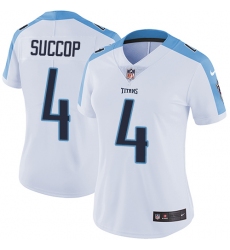 Women's Nike Tennessee Titans #4 Ryan Succop Elite White NFL Jersey