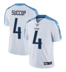 Youth Nike Tennessee Titans #4 Ryan Succop Elite White NFL Jersey