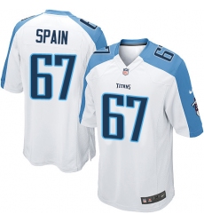 Men's Nike Tennessee Titans #67 Quinton Spain Game White NFL Jersey