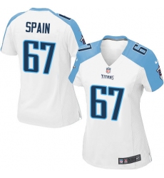 Women's Nike Tennessee Titans #67 Quinton Spain Game White NFL Jersey