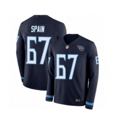 Youth Nike Tennessee Titans #67 Quinton Spain Limited Navy Blue Therma Long Sleeve NFL Jersey
