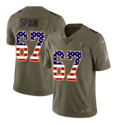Youth Nike Tennessee Titans #67 Quinton Spain Limited Olive/USA Flag 2017 Salute to Service NFL Jersey