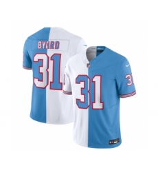 Men's Nike Tennessee Titans #31 Kevin Byard White Blue 2023 F.U.S.E. Split Vapor Limited Throwback Football Stitched Jersey