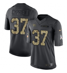 Men's Nike Tennessee Titans #37 Johnathan Cyprien Limited Black 2016 Salute to Service NFL Jersey