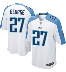 Men's Nike Tennessee Titans #27 Eddie George Game White NFL Jersey