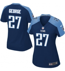 Women's Nike Tennessee Titans #27 Eddie George Game Navy Blue Alternate NFL Jersey
