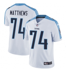 Men's Nike Tennessee Titans #74 Bruce Matthews White Vapor Untouchable Limited Player NFL Jersey