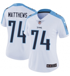 Women's Nike Tennessee Titans #74 Bruce Matthews White Vapor Untouchable Limited Player NFL Jersey