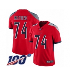 Youth Tennessee Titans #74 Bruce Matthews Limited Red Inverted Legend 100th Season Football Jersey