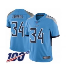 Men's Tennessee Titans #34 Earl Campbell Light Blue Alternate Vapor Untouchable Limited Player 100th Season Football Jersey